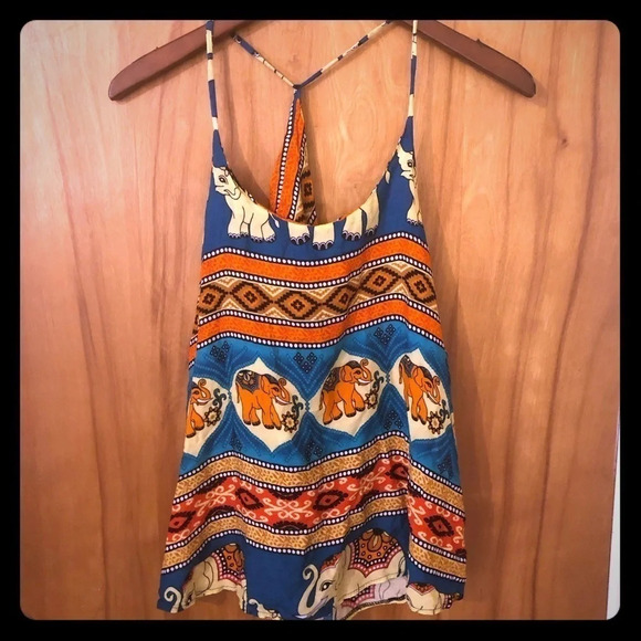 Peaceful Elephant  racer back tank. - Picture 2 of 7